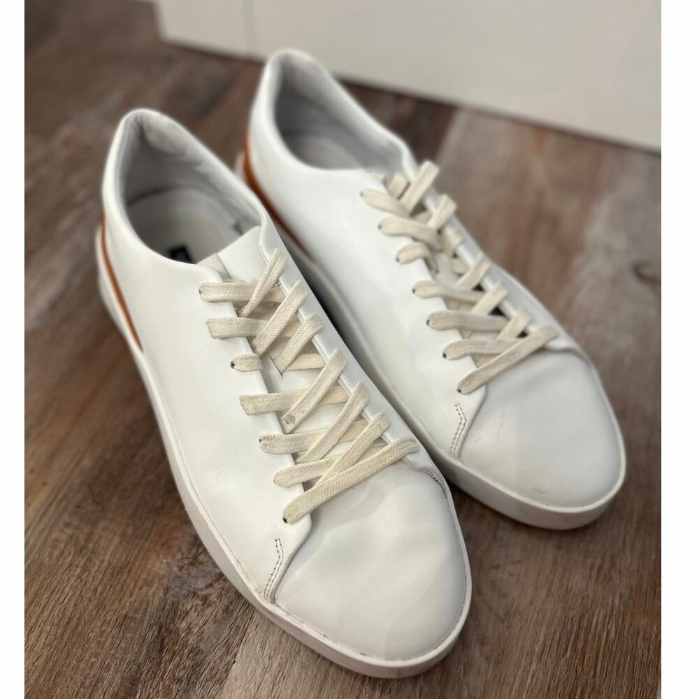 Wolf and Shepherd Cruise Lo White leather Sneakers Men’s size 44.5/ 10.5-11 EUC